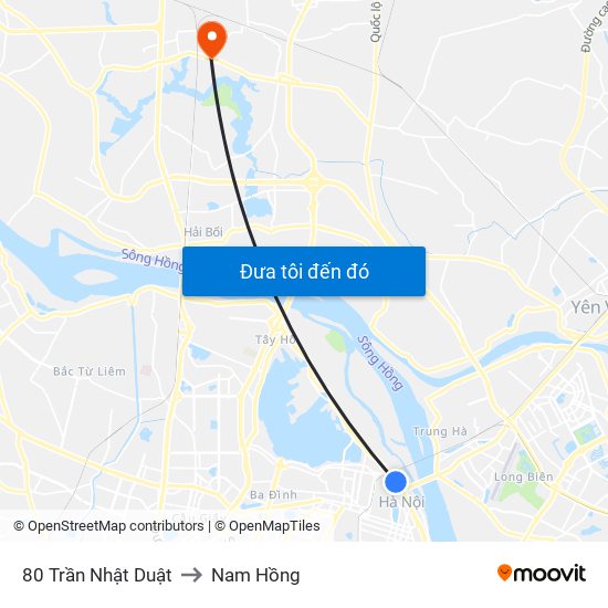 80 Trần Nhật Duật to Nam Hồng map