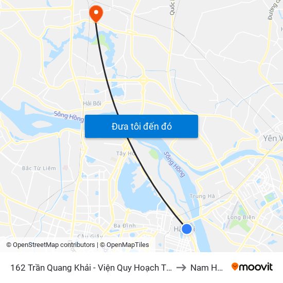 162 Trần Quang Khải - Viện Quy Hoạch Thủy Lợi to Nam Hồng map