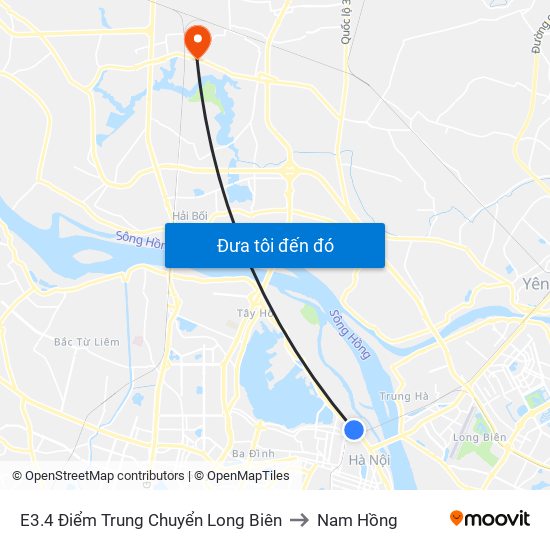 E3.4 Điểm Trung Chuyển Long Biên to Nam Hồng map