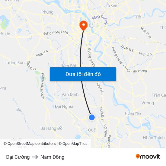 Đại Cường to Nam Đồng map