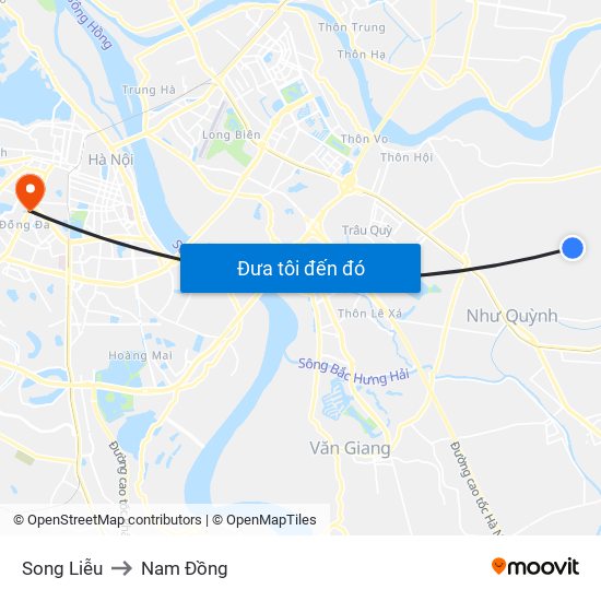 Song Liễu to Nam Đồng map