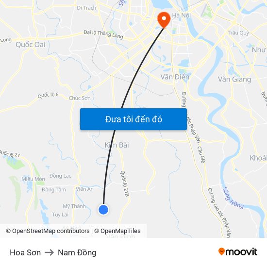 Hoa Sơn to Nam Đồng map