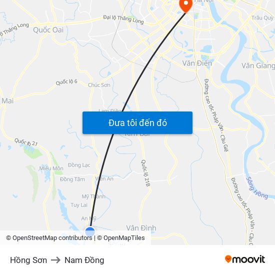 Hồng Sơn to Nam Đồng map
