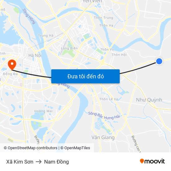 Xã Kim Sơn to Nam Đồng map