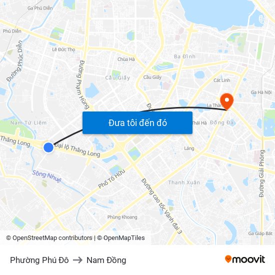 Phường Phú Đô to Nam Đồng map