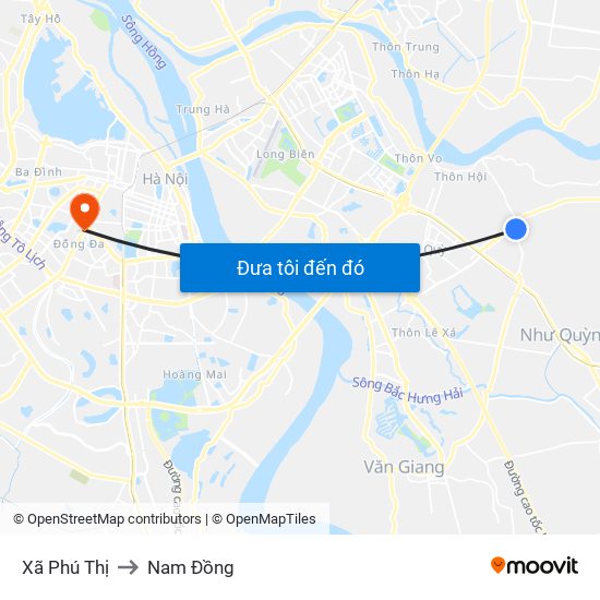 Xã Phú Thị to Nam Đồng map