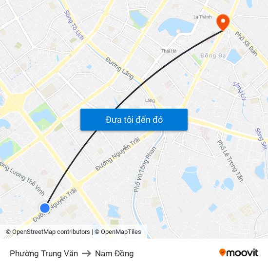 Phường Trung Văn to Nam Đồng map