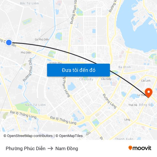 Phường Phúc Diễn to Nam Đồng map