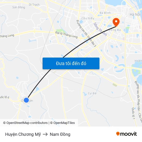 Huyện Chương Mỹ to Nam Đồng map