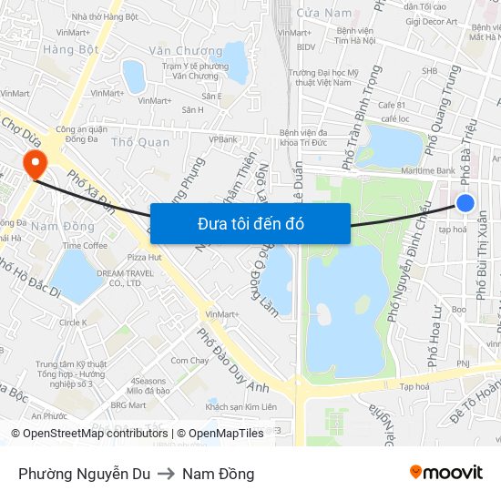 Phường Nguyễn Du to Nam Đồng map