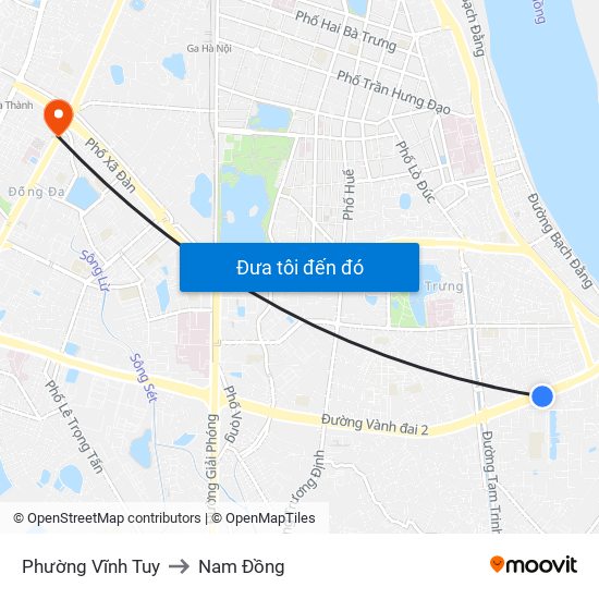 Phường Vĩnh Tuy to Nam Đồng map