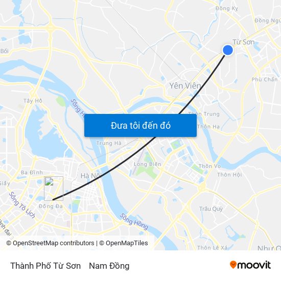 Thành Phố Từ Sơn to Nam Đồng map