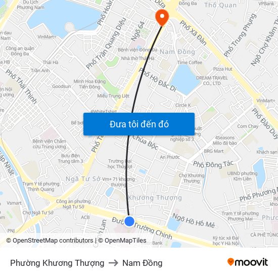 Phường Khương Thượng to Nam Đồng map