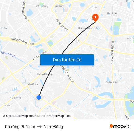 Phường Phúc La to Nam Đồng map