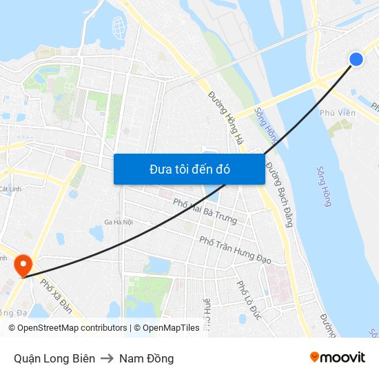 Quận Long Biên to Nam Đồng map