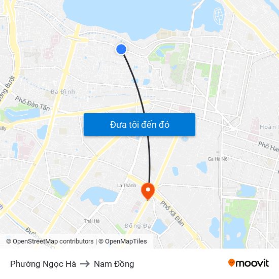 Phường Ngọc Hà to Nam Đồng map