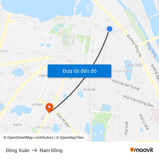Đồng Xuân to Nam Đồng map