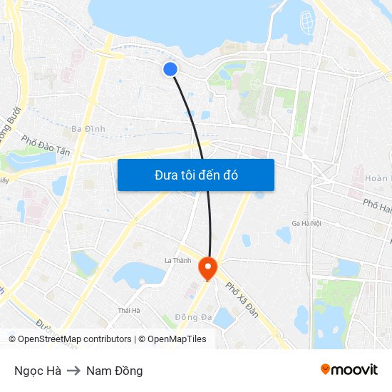 Ngọc Hà to Nam Đồng map