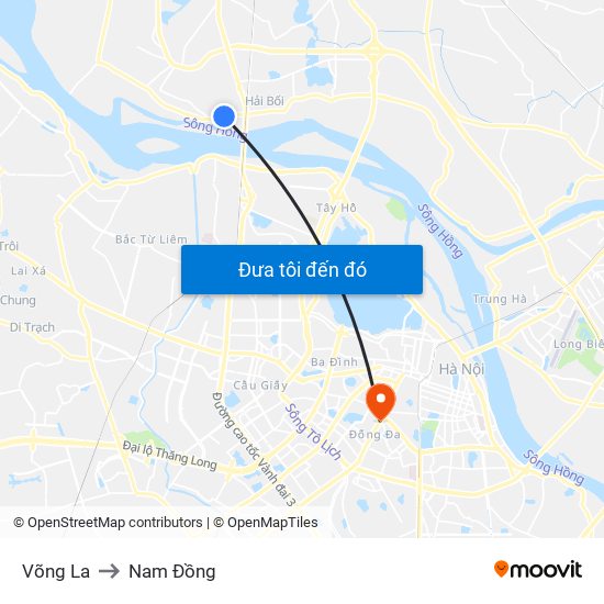 Võng La to Nam Đồng map