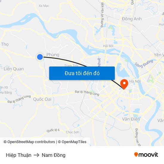 Hiệp Thuận to Nam Đồng map