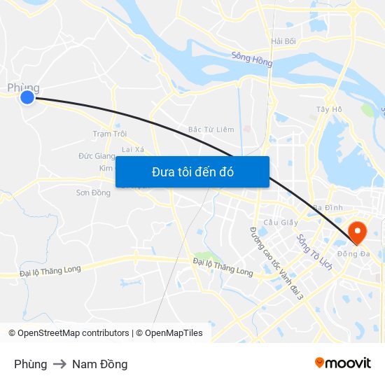 Phùng to Nam Đồng map