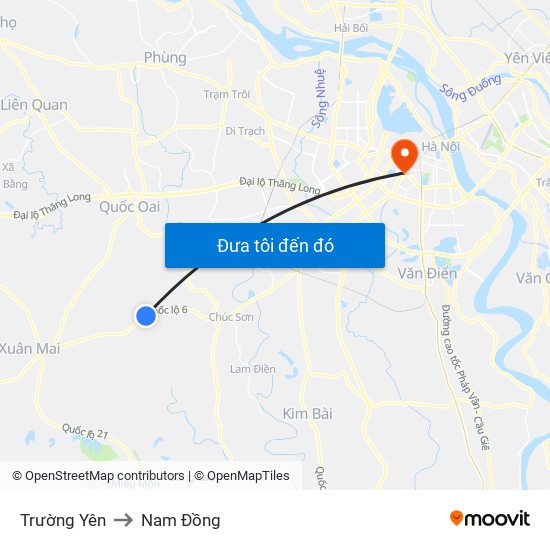 Trường Yên to Nam Đồng map