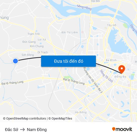 Đắc Sở to Nam Đồng map