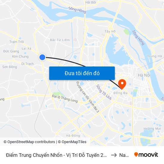 Điểm Trung Chuyển Nhổn - Vị Trí Đỗ Tuyến 20, 29, 32 (Chiều Sơn Tây - Hà Nội)- Đường 32 to Nam Đồng map