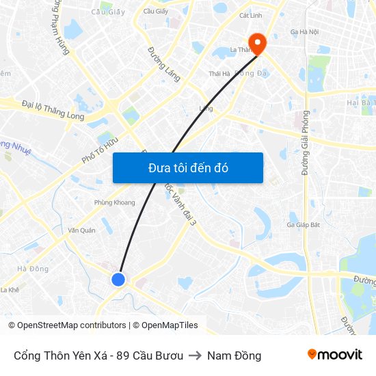 Cổng Thôn Yên Xá - 89 Cầu Bươu to Nam Đồng map