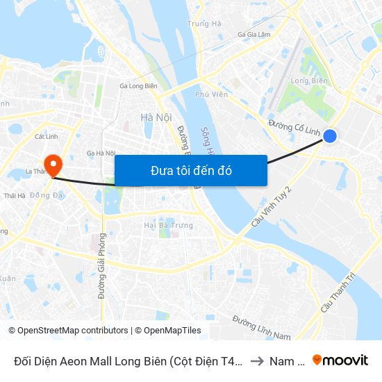 Đối Diện Aeon Mall Long Biên (Cột Điện T4a/2a-B Đường Cổ Linh) to Nam Đồng map