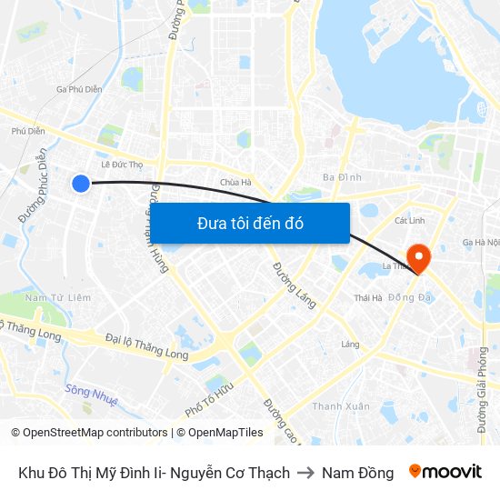 Khu Đô Thị Mỹ Đình Ii- Nguyễn Cơ Thạch to Nam Đồng map