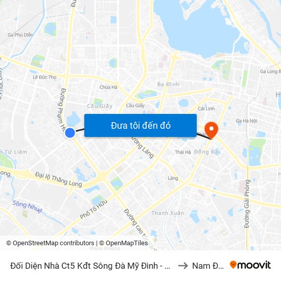 Đối Diện Nhà Ct5 Kđt Sông Đà Mỹ Đình - Phạm Hùng to Nam Đồng map