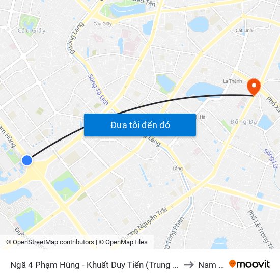 Ngã 4 Phạm Hùng - Khuất Duy Tiến (Trung Tâm Hội Nghị Quốc Gia) to Nam Đồng map