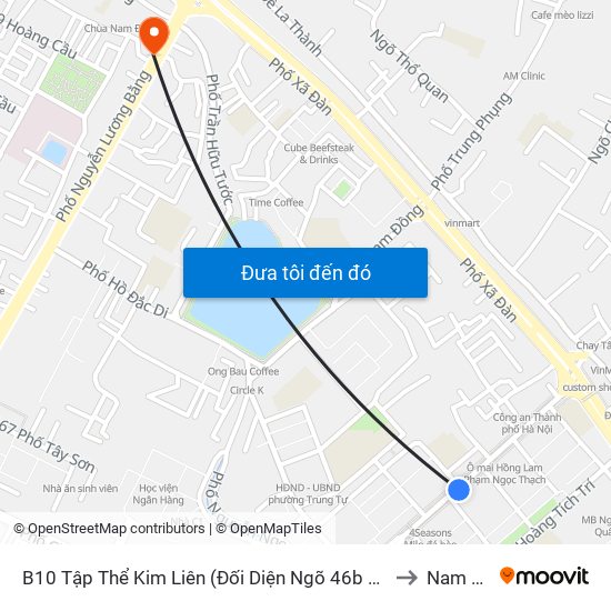 B10 Tập Thể Kim Liên (Đối Diện Ngõ 46b Phạm Ngọc Thạch) to Nam Đồng map