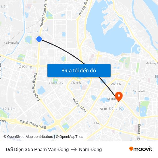 Đối Diện 36a Phạm Văn Đồng to Nam Đồng map