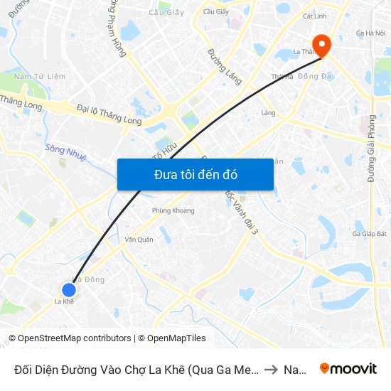 Đối Diện Đường Vào Chợ La Khê (Qua Ga Metro La Khê) - 405 Quang Trung (Hà Đông) to Nam Đồng map