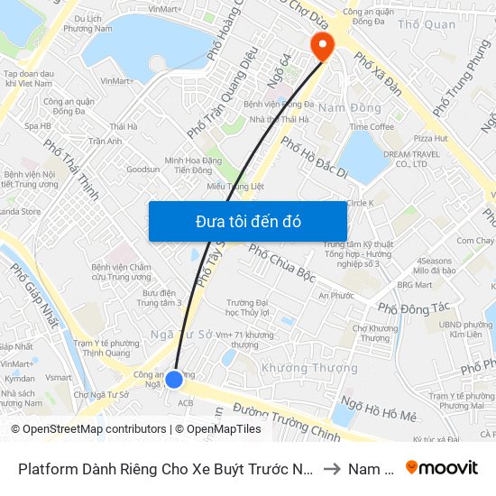 Platform Dành Riêng Cho Xe Buýt Trước Nhà 604 Trường Chinh to Nam Đồng map