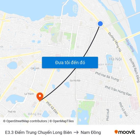 E3.3 Điểm Trung Chuyển Long Biên to Nam Đồng map