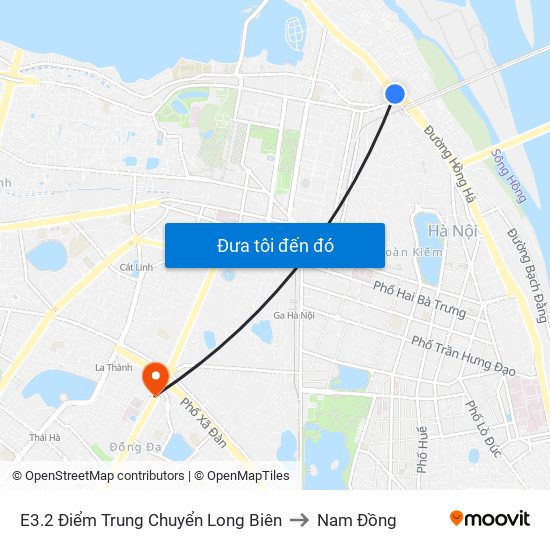 E3.2 Điểm Trung Chuyển Long Biên to Nam Đồng map