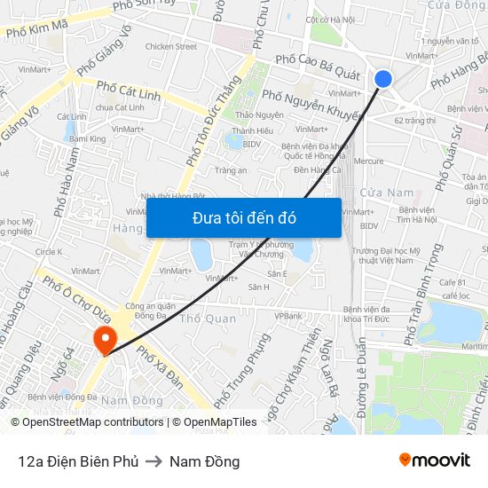 12a Điện Biên Phủ to Nam Đồng map