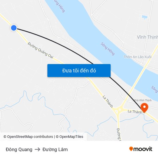 Đông Quang to Đường Lâm map