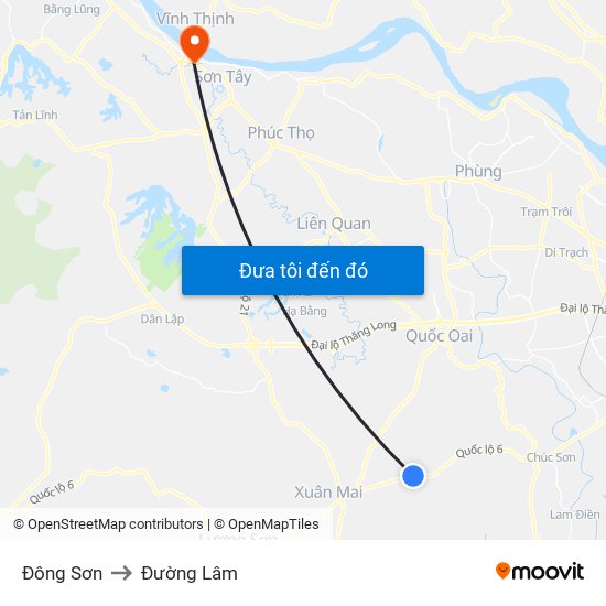 Đông Sơn to Đường Lâm map