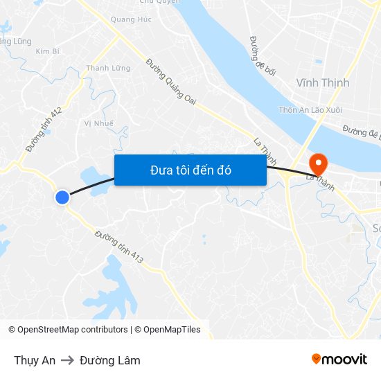 Thụy An to Đường Lâm map