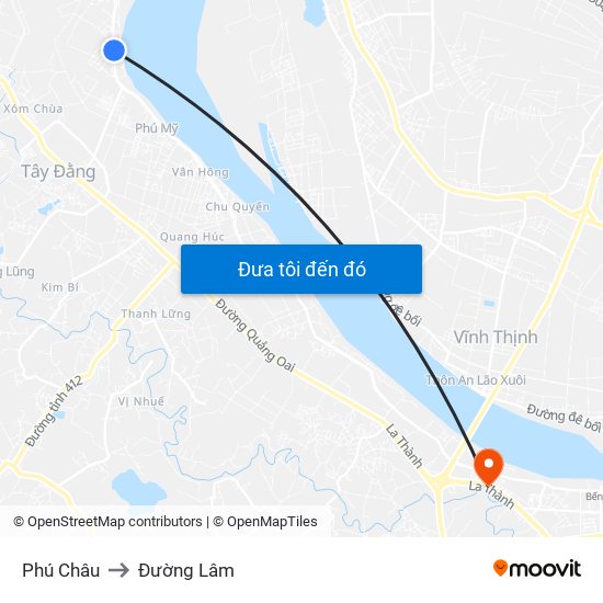 Phú Châu to Đường Lâm map