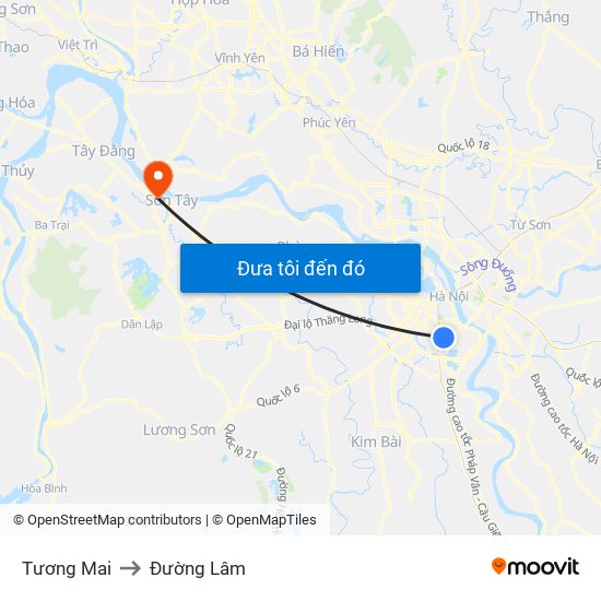 Tương Mai to Đường Lâm map