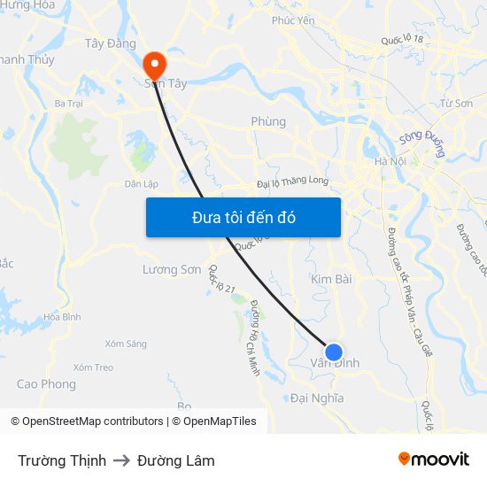 Trường Thịnh to Đường Lâm map