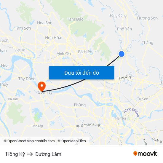 Hồng Kỳ to Đường Lâm map