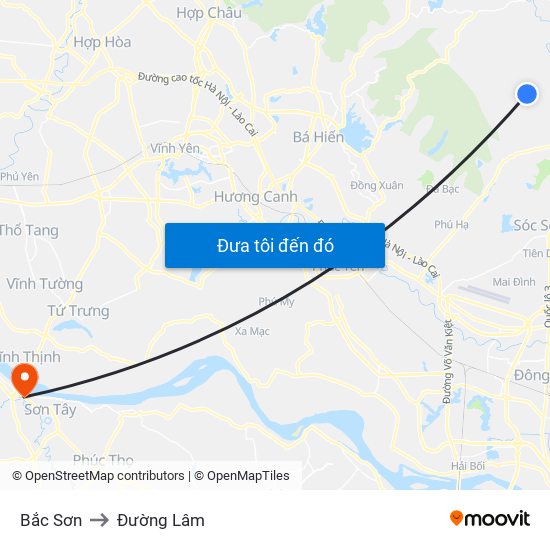 Bắc Sơn to Đường Lâm map