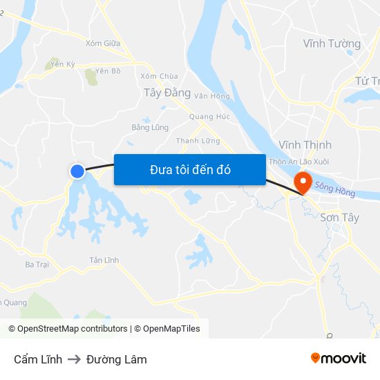 Cẩm Lĩnh to Đường Lâm map