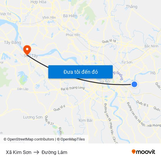 Xã Kim Sơn to Đường Lâm map